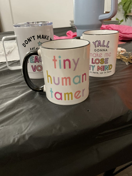 tiny human tamer mug